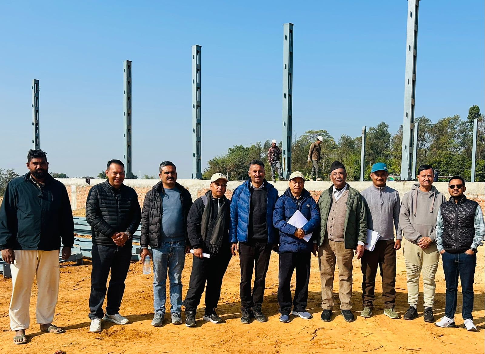 Reliable Nepal Agro team at construction site